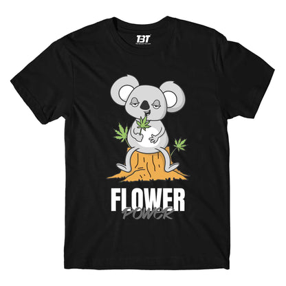 printed flower power t-shirt printed graphic stylish buy online united states of america usa the banyan tee tbt men women girls boys unisex black