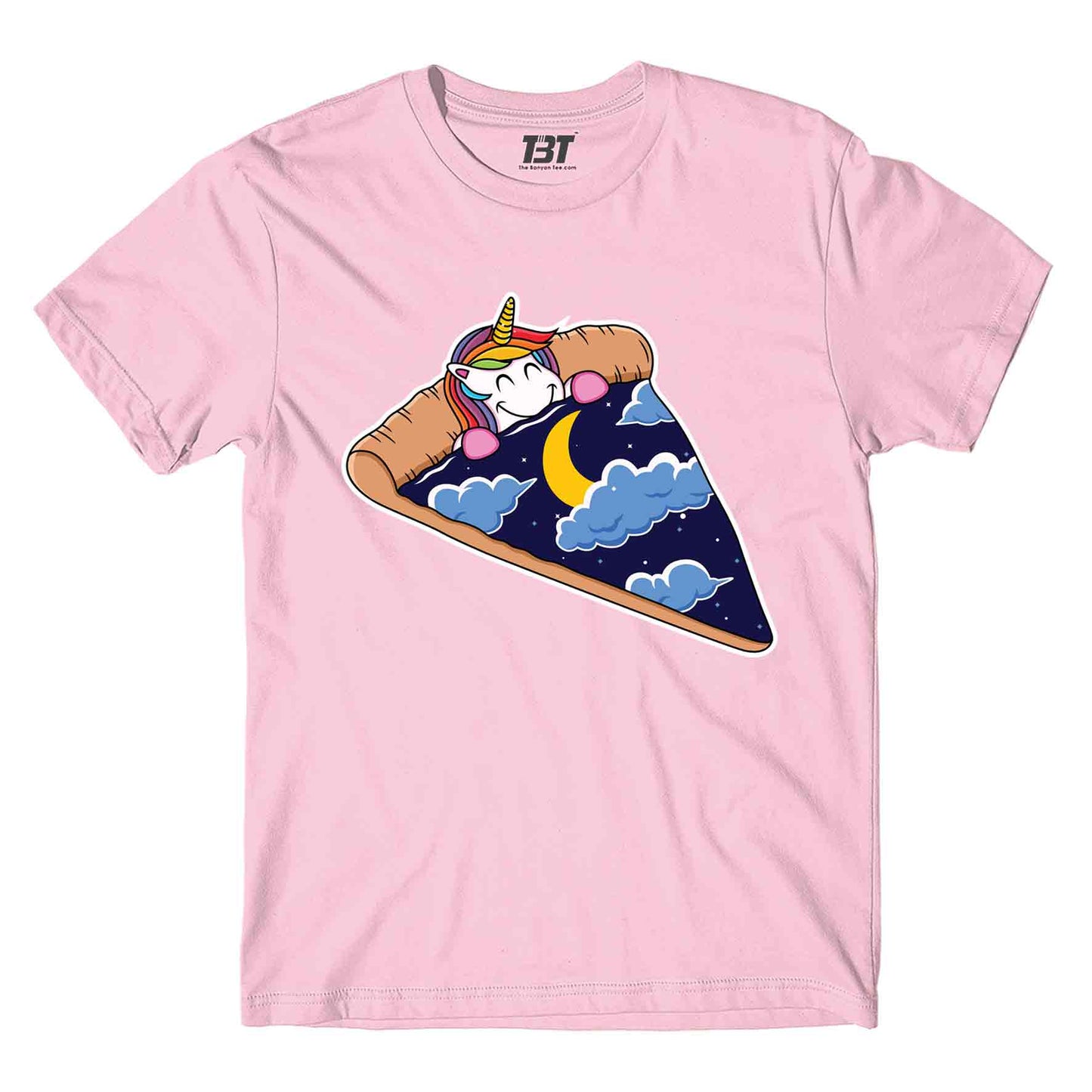 printed unicorn pizza slice t-shirt printed graphic stylish buy online united states of america usa the banyan tee tbt men women girls boys unisex baby pink