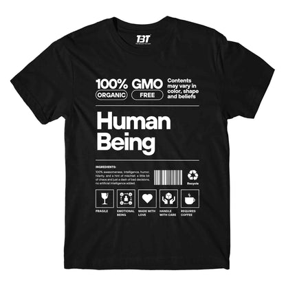 printed human being t-shirt printed graphic stylish buy online united states of america usa the banyan tee tbt men women girls boys unisex black