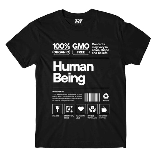 printed human being t-shirt printed graphic stylish buy online united states of america usa the banyan tee tbt men women girls boys unisex black