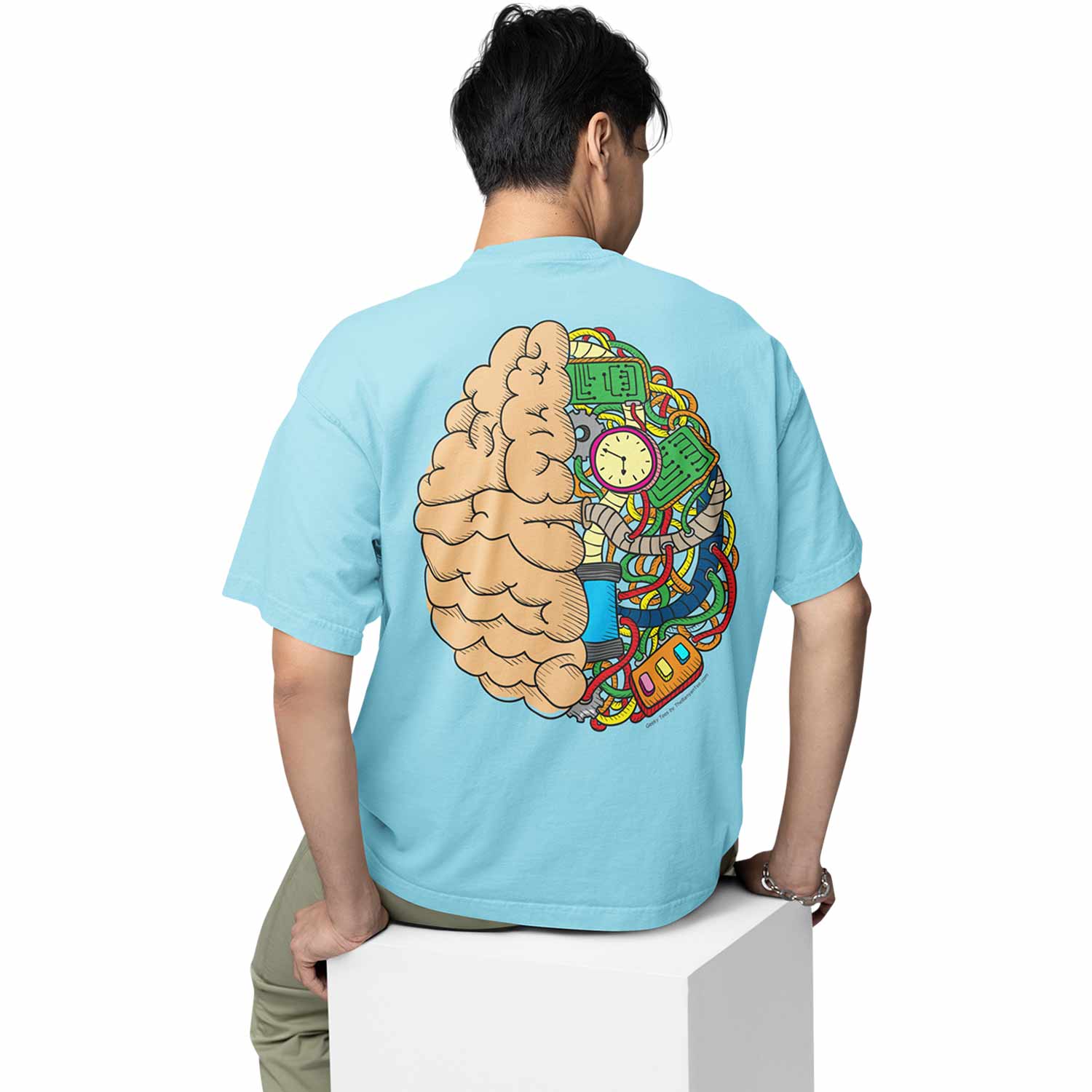 graphic printed oversized t shirt - the brain anatomy baby blue buy online india the banyan tee tbt men women girls boys unisex