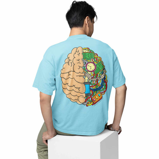graphic printed oversized t shirt - the brain anatomy baby blue buy online india the banyan tee tbt men women girls boys unisex