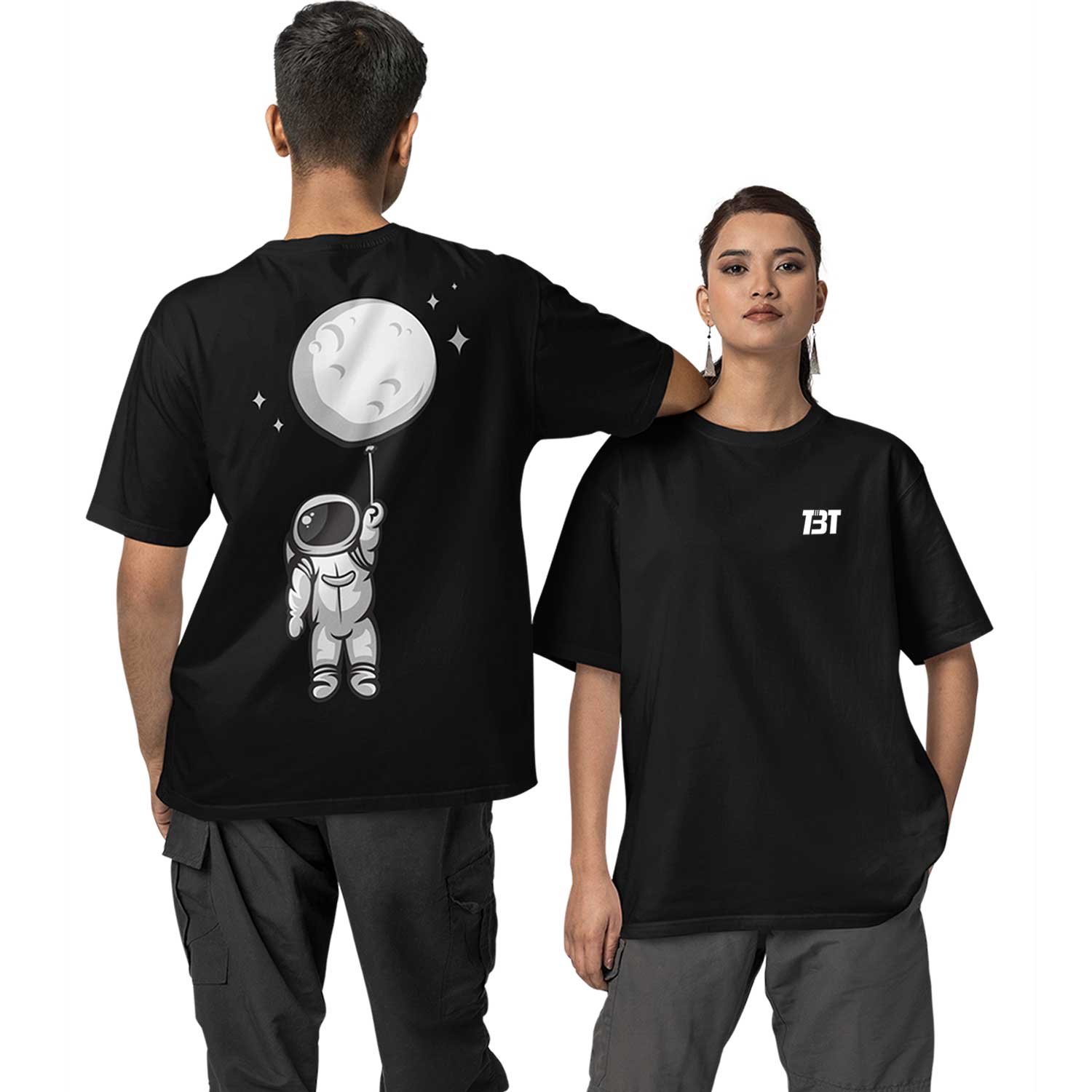 graphic printed oversized t shirt -lord moon balloon black buy online india the banyan tee tbt men women girls boys unisex