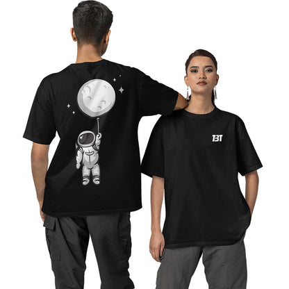 graphic printed oversized t shirt -lord moon balloon black buy online india the banyan tee tbt men women girls boys unisex