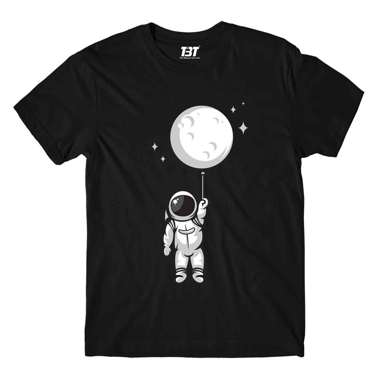 printed moon balloon t-shirt printed graphic stylish buy online united states of america usa the banyan tee tbt men women girls boys unisex black