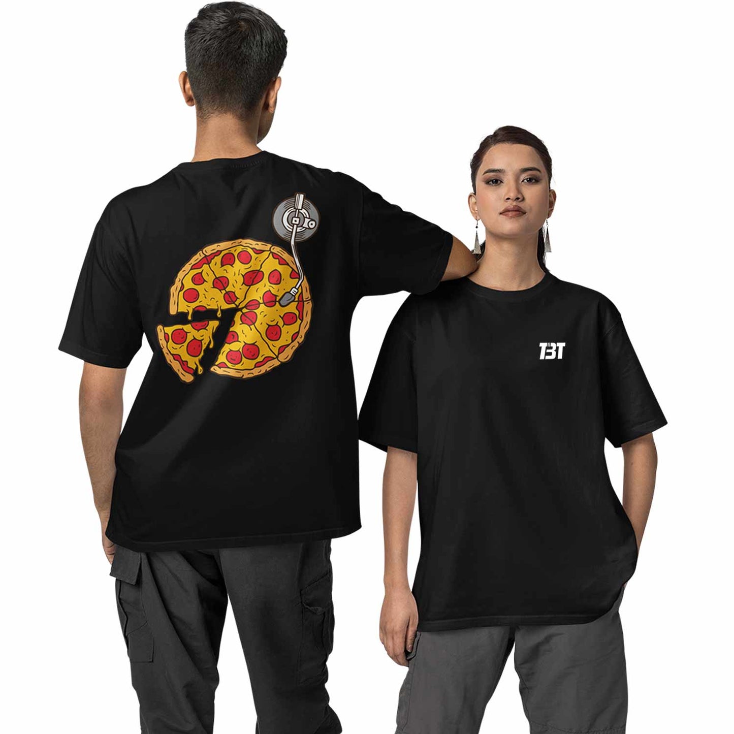 graphic printed oversized t shirt -musical slice black buy online india the banyan tee tbt men women girls boys unisex