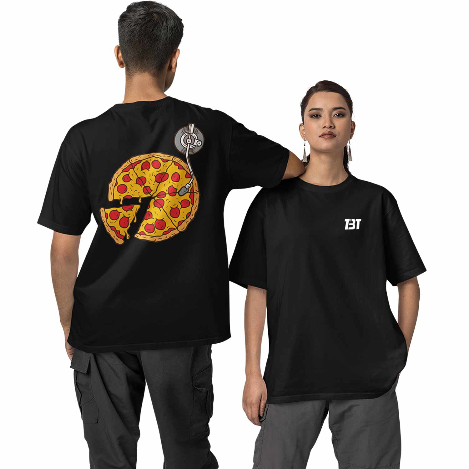 graphic printed oversized t shirt -musical slice black buy online india the banyan tee tbt men women girls boys unisex