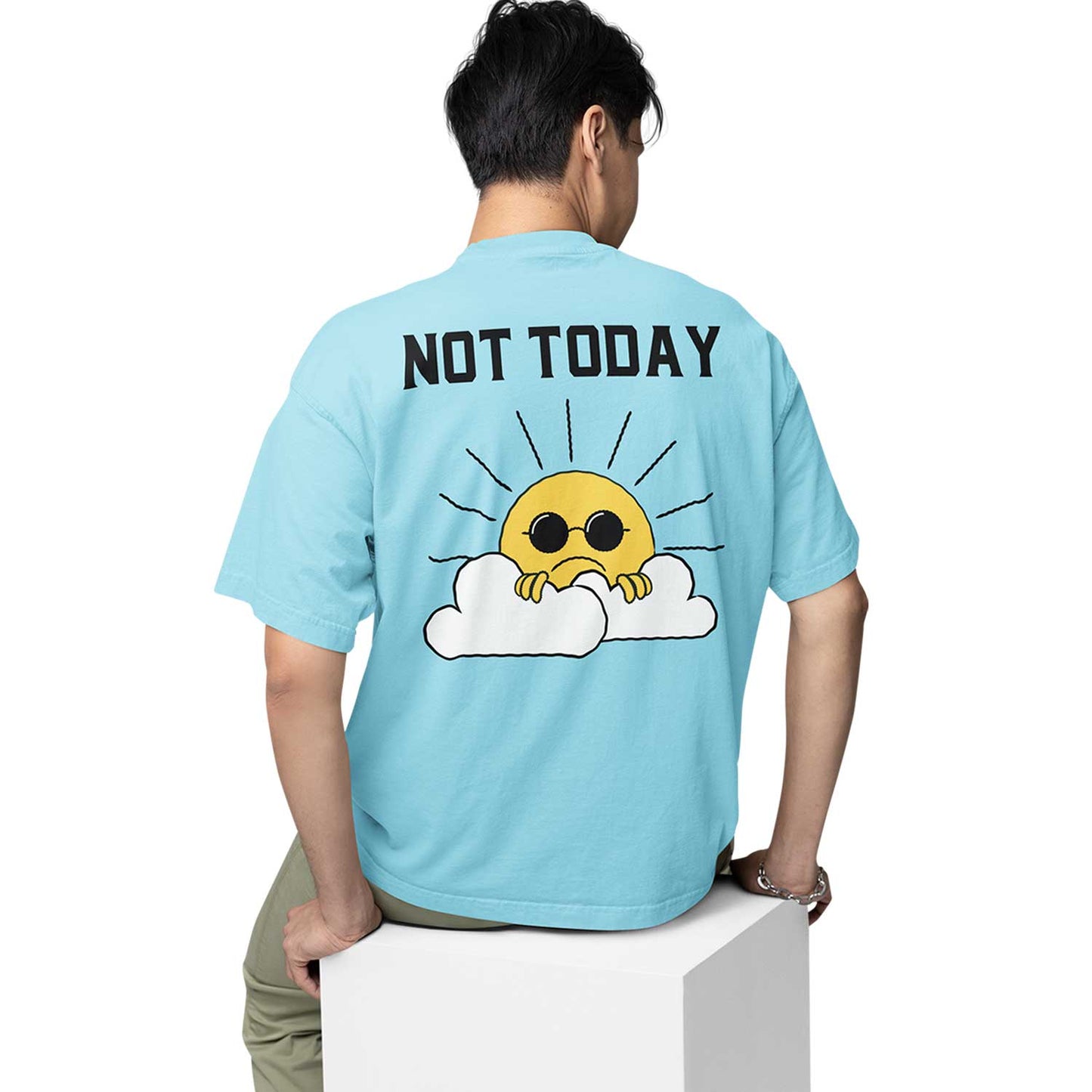graphic printed oversized t shirt - not today baby blue buy online india the banyan tee tbt men women girls boys unisex