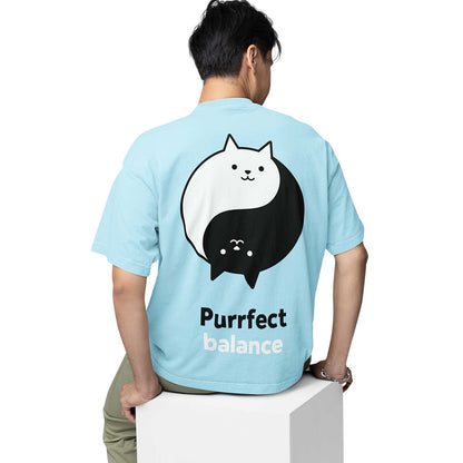 graphic printed oversized t shirt - purrfect balance baby blue buy online india the banyan tee tbt men women girls boys unisex