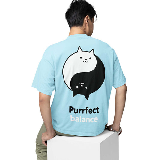 graphic printed oversized t shirt - purrfect balance baby blue buy online india the banyan tee tbt men women girls boys unisex