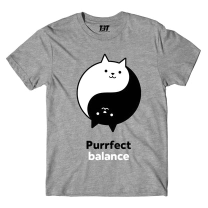 printed purrfect balance t-shirt printed graphic stylish buy online united states of america usa the banyan tee tbt men women girls boys unisex gray