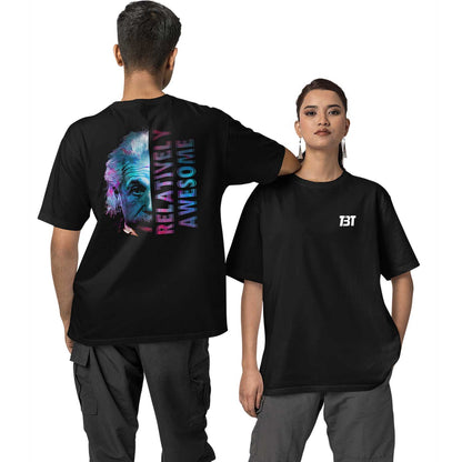 graphic printed oversized t shirt -relatively awesome black buy online india the banyan tee tbt men women girls boys unisex