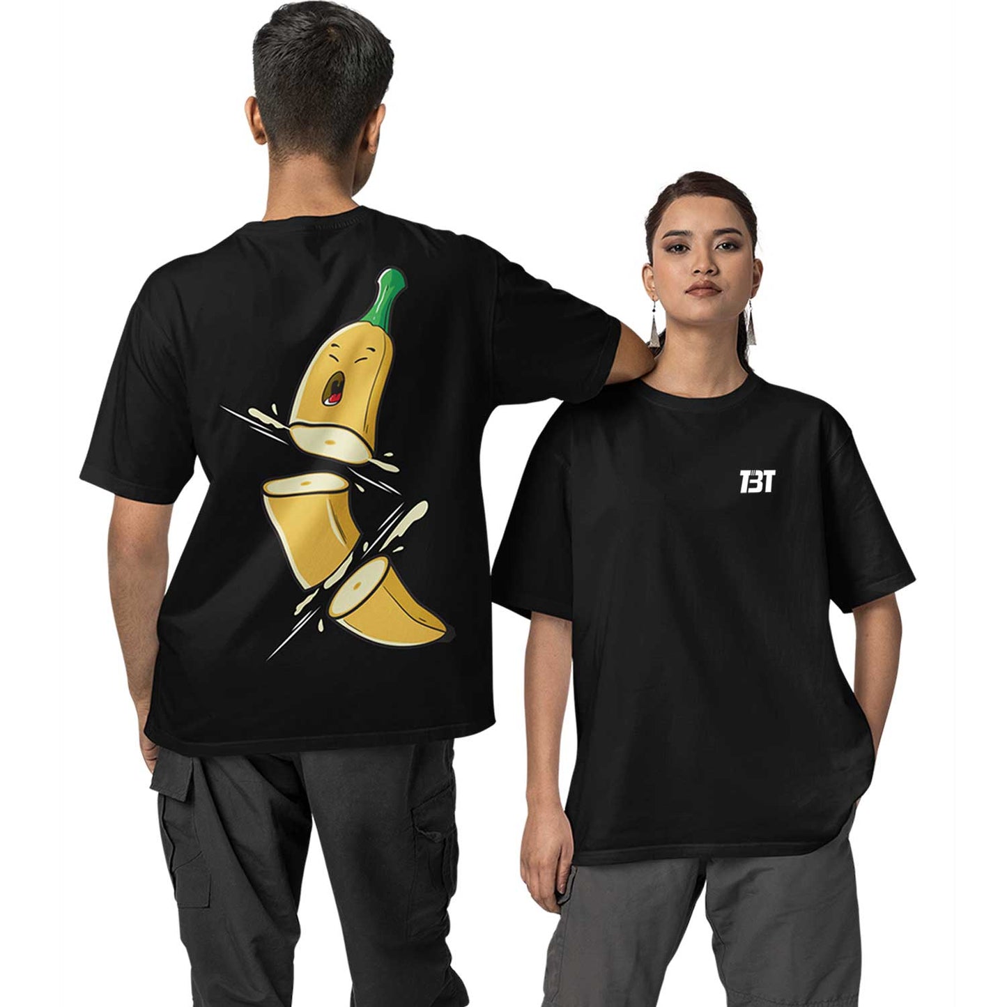 graphic printed oversized t shirt - sad banana black buy online india the banyan tee tbt men women girls boys unisex