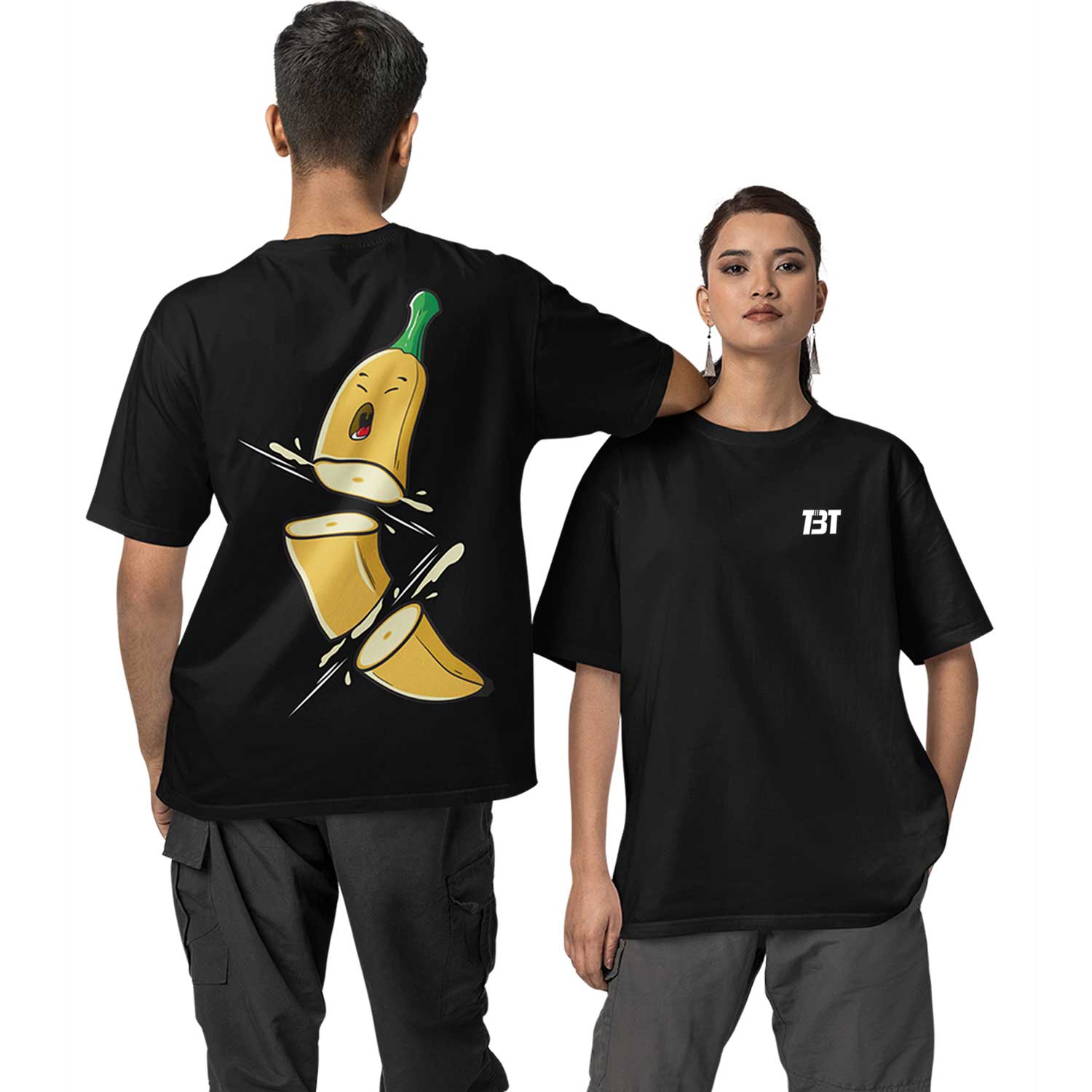 graphic printed oversized t shirt - sad banana black buy online india the banyan tee tbt men women girls boys unisex