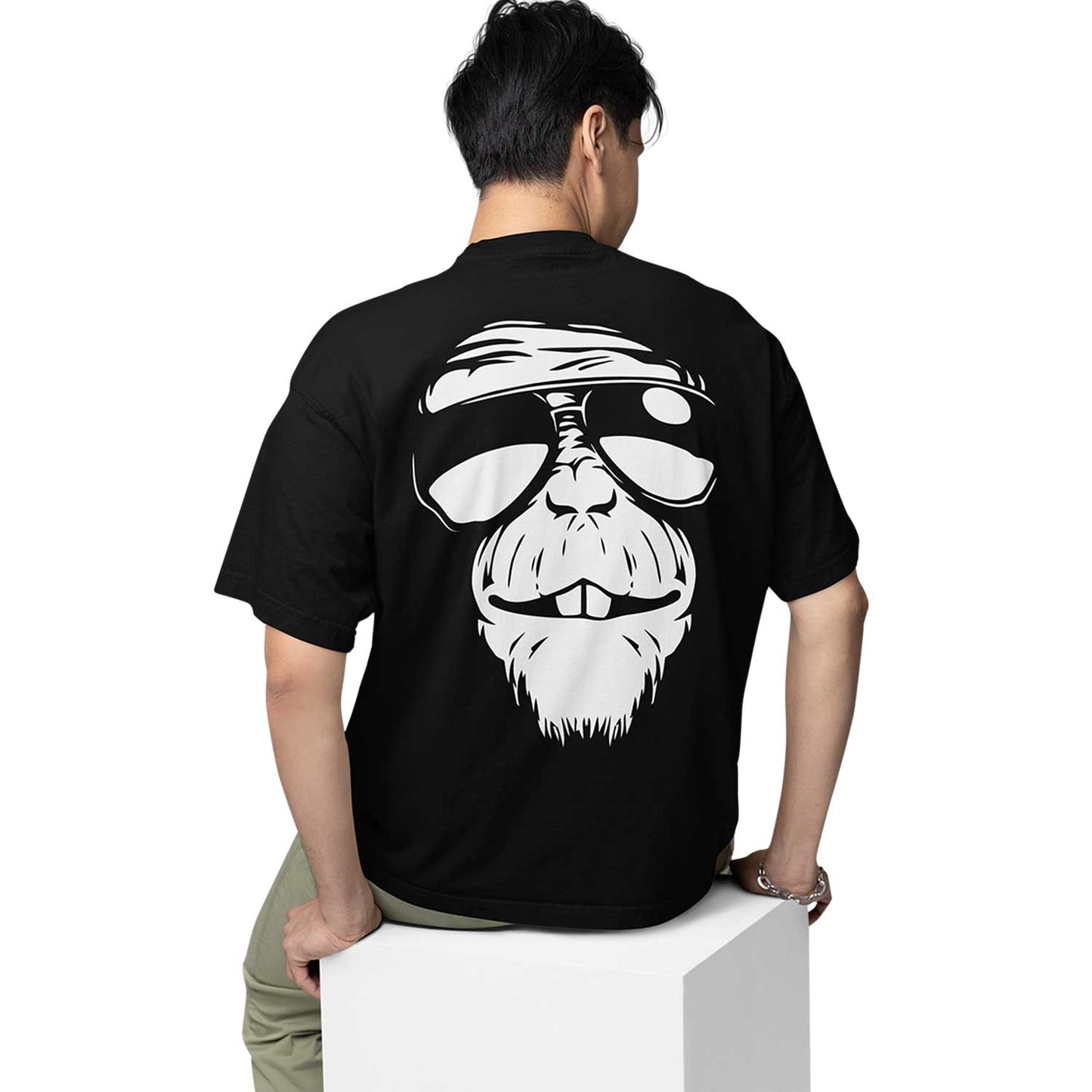 graphic printed oversized t shirt - chimp black buy online india the banyan tee tbt men women girls boys unisex
