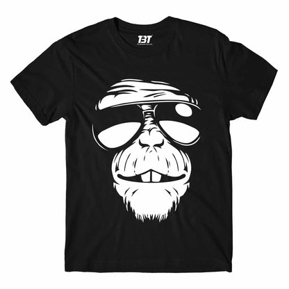 printed chimp t-shirt printed graphic stylish buy online united states of america usa the banyan tee tbt men women girls boys unisex black