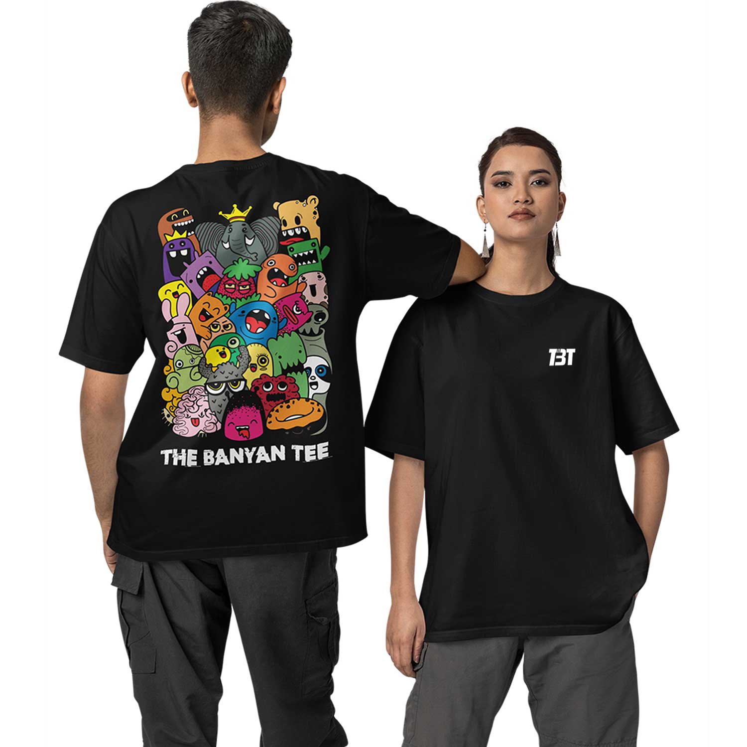 graphic printed oversized t shirt -the banyan tee black buy online india the banyan tee tbt men women girls boys unisex