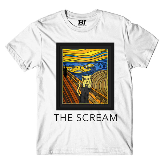 printed the scream t-shirt printed graphic stylish buy online united states of america usa the banyan tee tbt men women girls boys unisex white