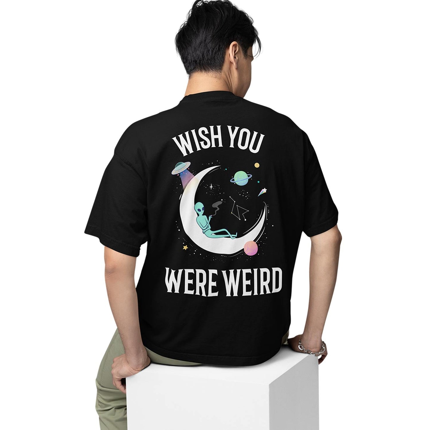 graphic printed oversized t shirt -you wish you were weird black buy online india the banyan tee tbt men women girls boys unisex