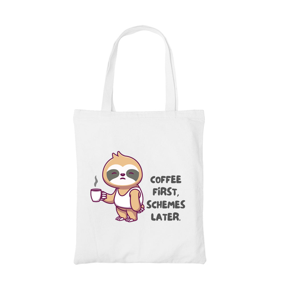 printed coffee first tote bag cotton printed printed graphic stylish buy online united states usa the banyan tee tbt men women girls boys unisex