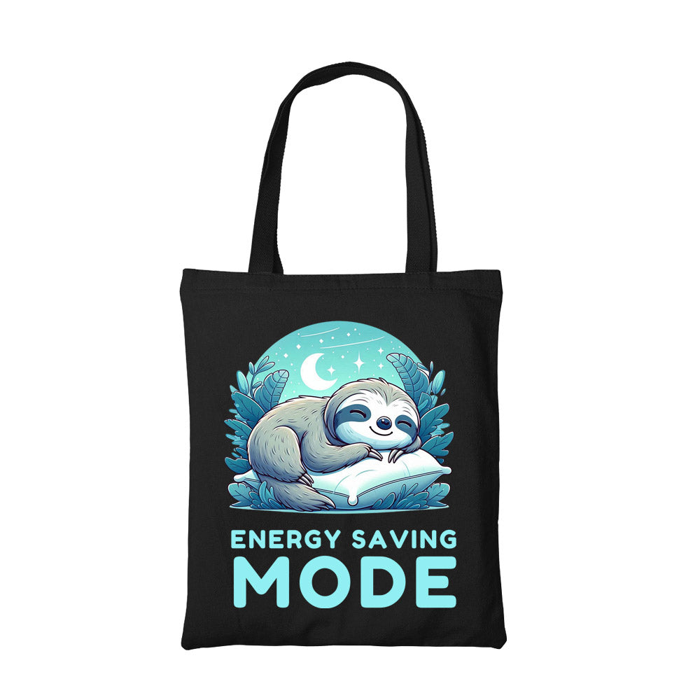 printed energy saving mode tote bag cotton printed printed graphic stylish buy online united states usa the banyan tee tbt men women girls boys unisex