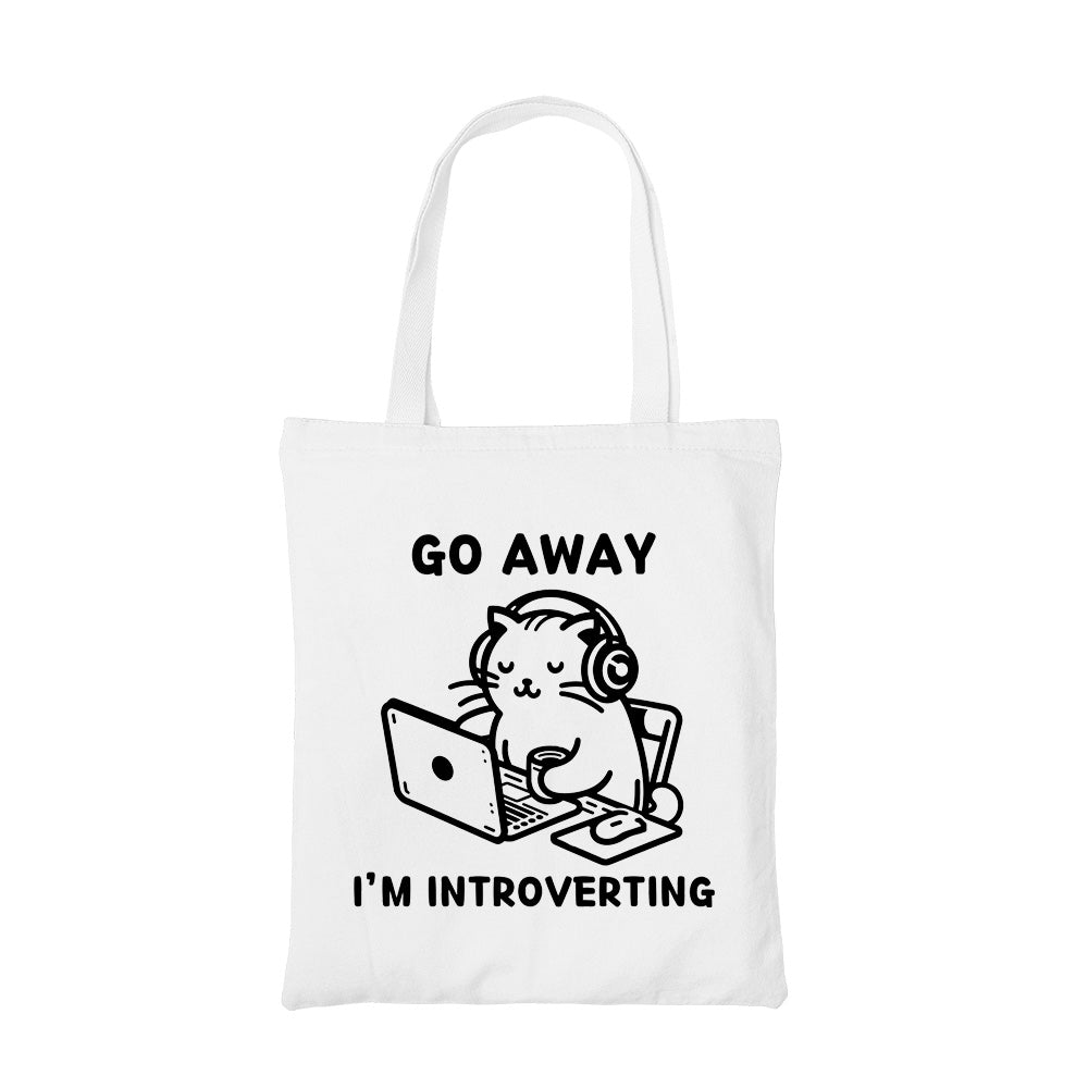 printed introverting tote bag cotton printed printed graphic stylish buy online united states usa the banyan tee tbt men women girls boys unisex