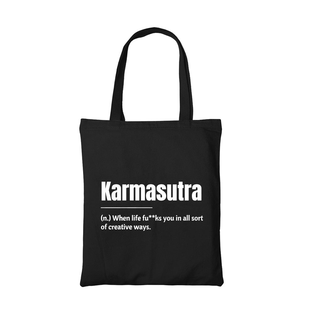 printed karmasutra tote bag cotton printed printed graphic stylish buy online united states usa the banyan tee tbt men women girls boys unisex