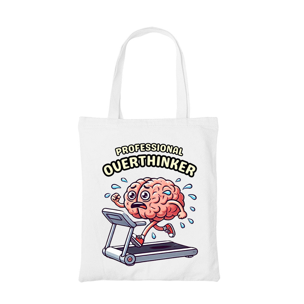 printed professional overthinker tote bag cotton printed printed graphic stylish buy online united states usa the banyan tee tbt men women girls boys unisex