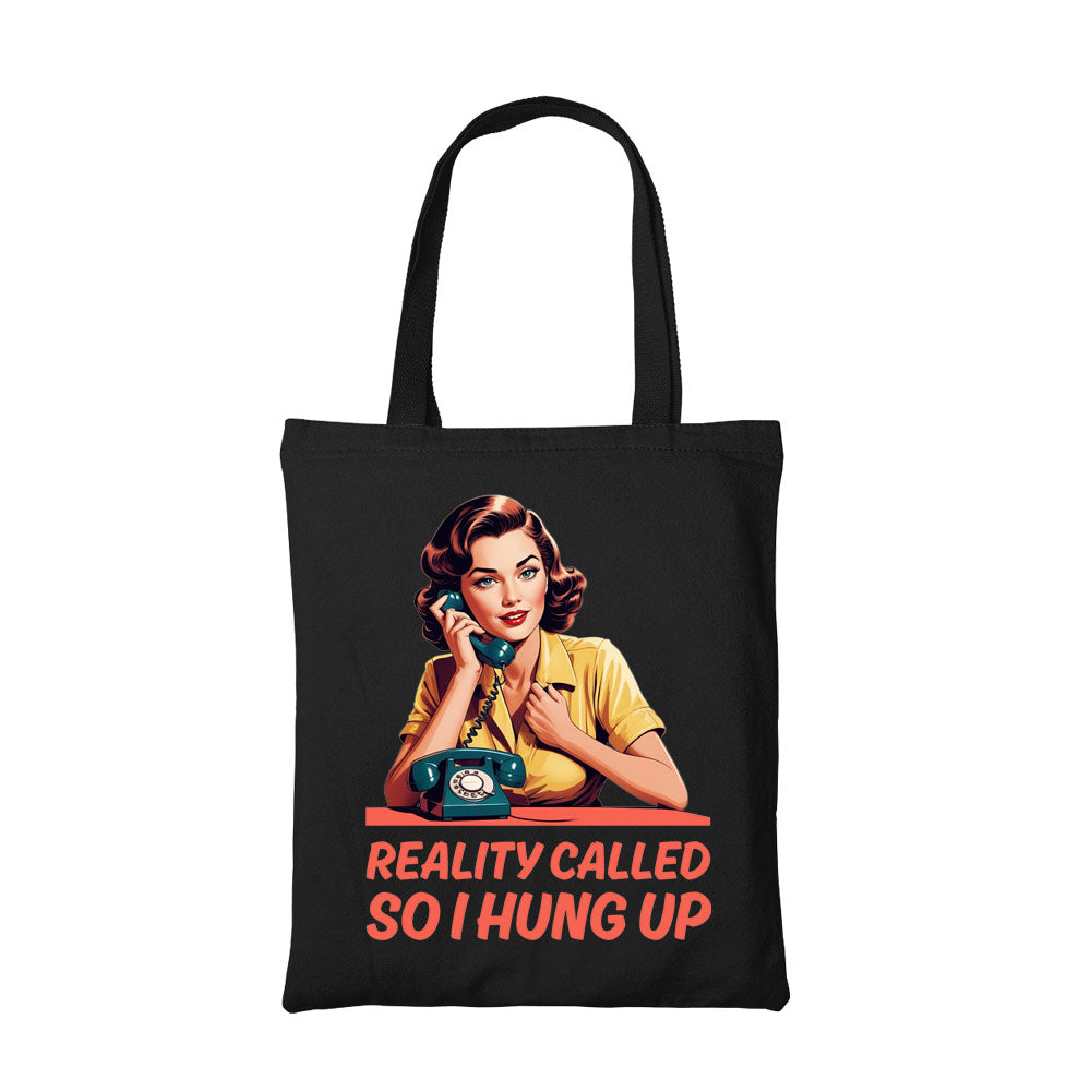 printed reality called tote bag cotton printed printed graphic stylish buy online united states usa the banyan tee tbt men women girls boys unisex