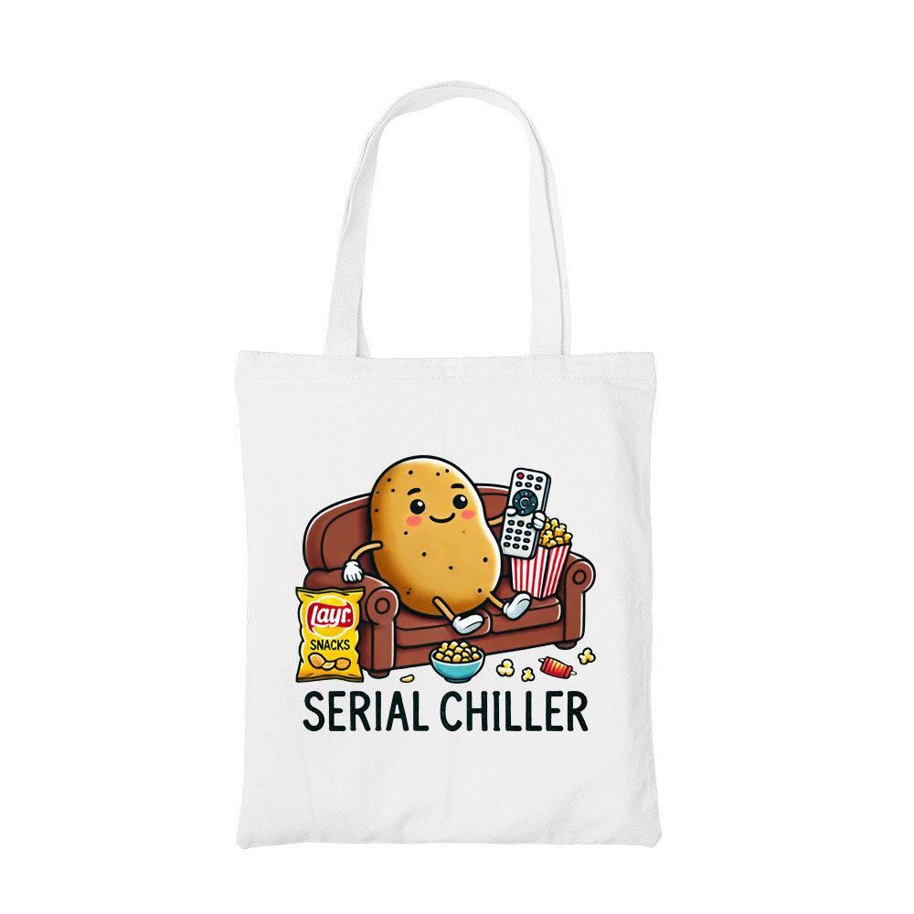 printed serial chiller tote bag cotton printed printed graphic stylish buy online united states usa the banyan tee tbt men women girls boys unisex