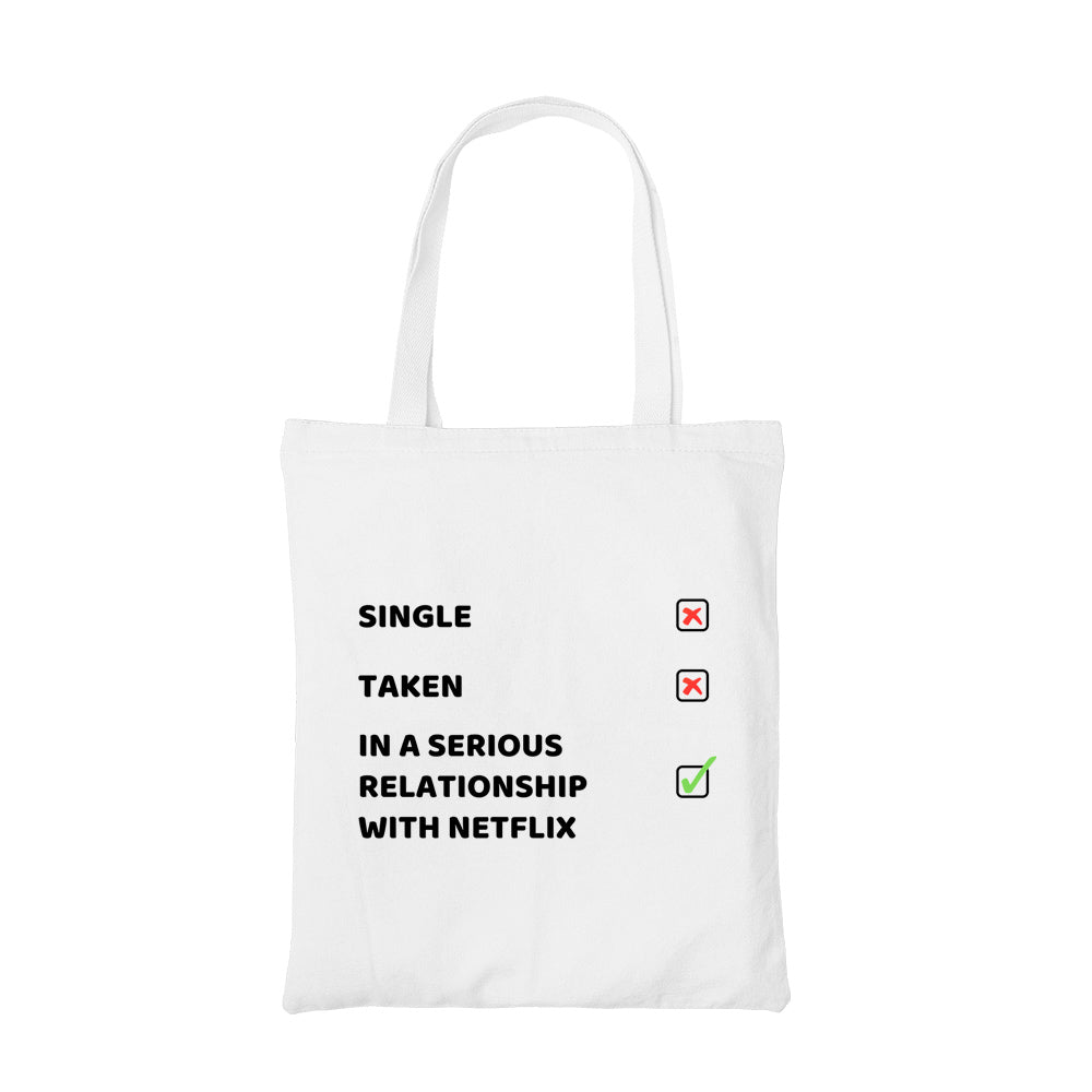 printed single or taken meme tote bag cotton printed printed graphic stylish buy online united states usa the banyan tee tbt men women girls boys unisex