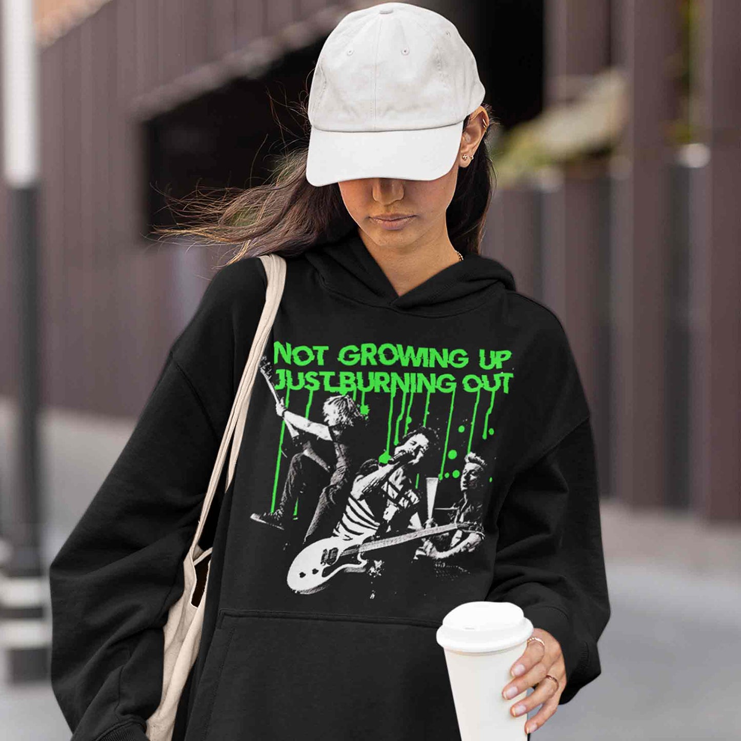 green day burnout hoodie hooded sweatshirt winterwear music band buy online usa united states of america the banyan tee tbt men women girls boys unisex black not growing up just burning out