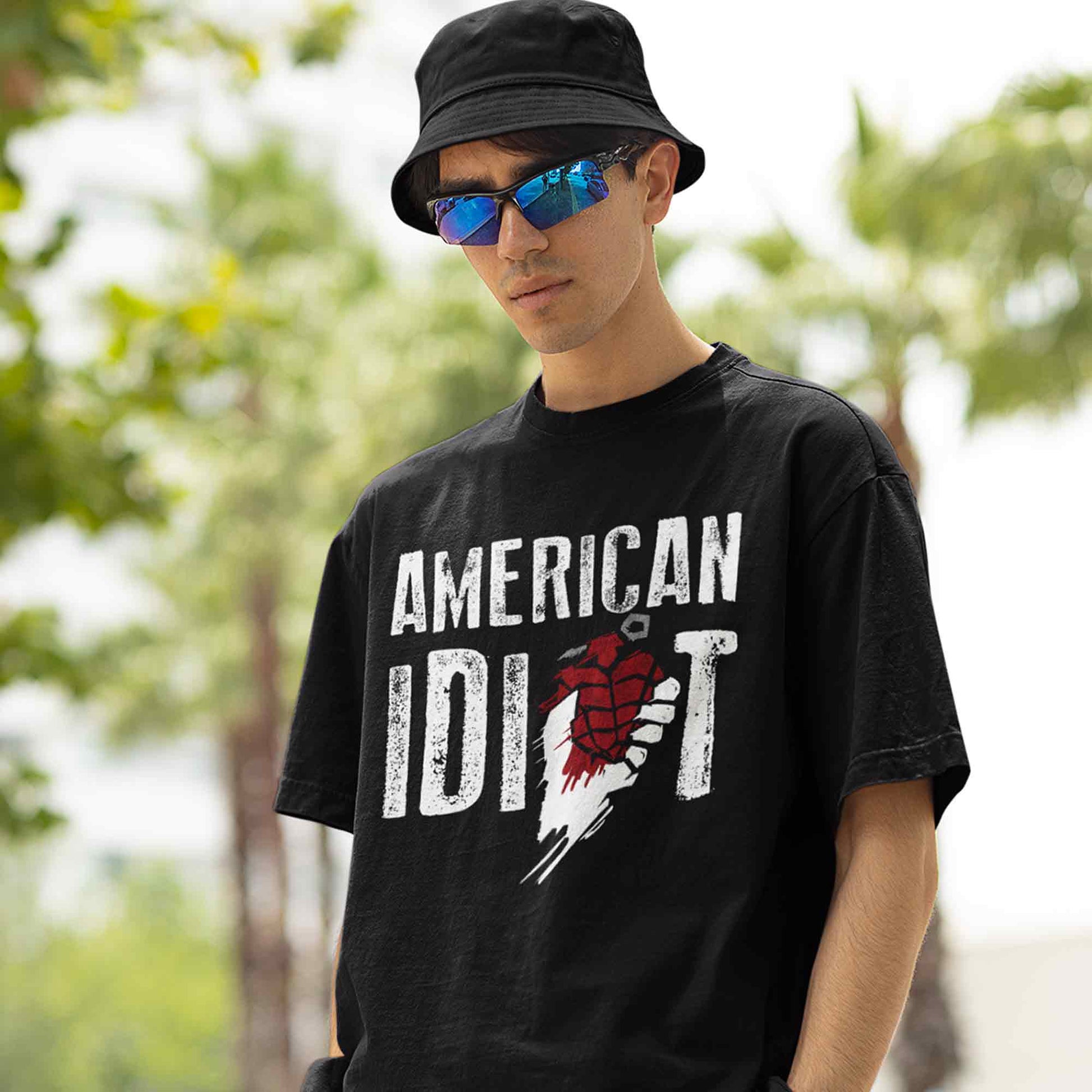 green day american idiot t-shirt music band buy online usa united states the banyan tee tbt men women girls boys unisex black