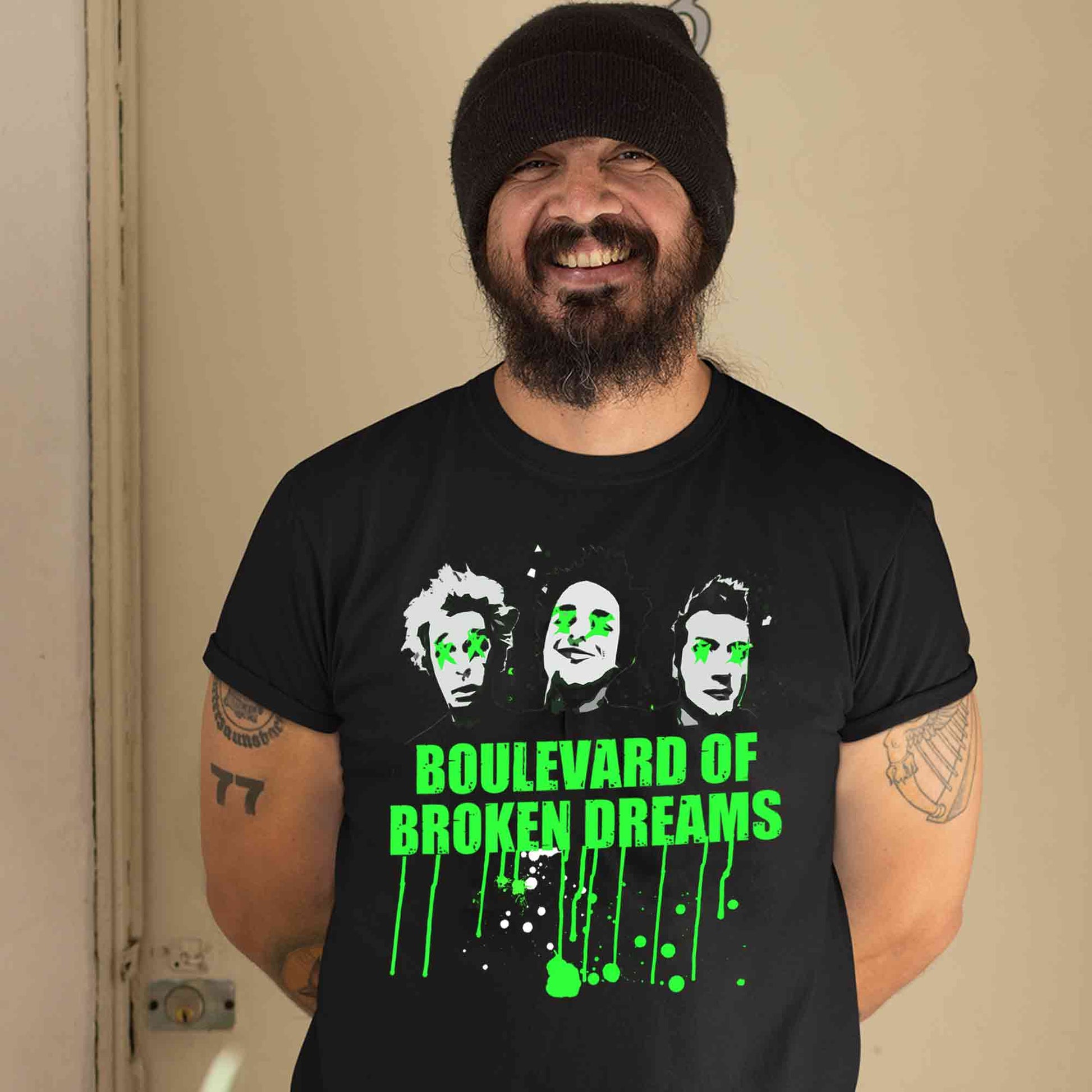 green day boulevard of broken dreams t-shirt music band buy online united states of america usa the banyan tee tbt men women girls boys unisex black
