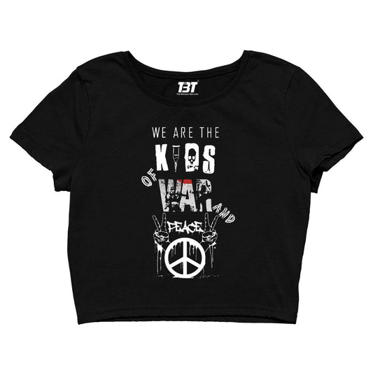 green day kids of war and peace crop top music band buy online united states of america usa the banyan tee tbt men women girls boys unisex black