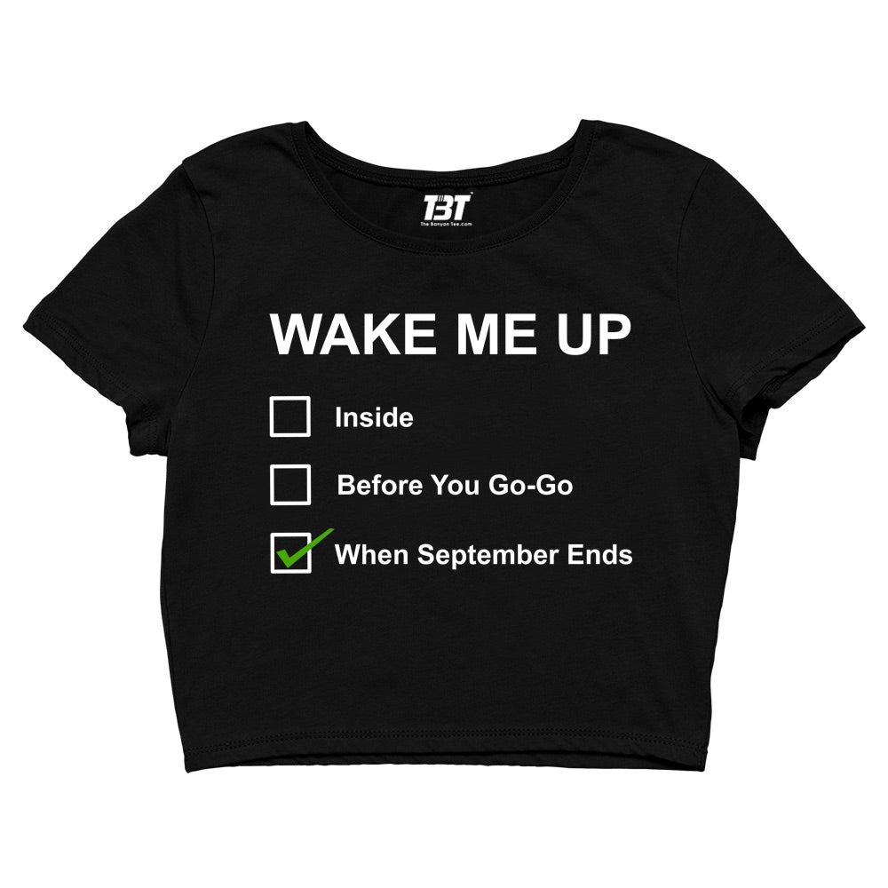 green day wake me up when september ends crop top music band buy online united states of america usa the banyan tee tbt men women girls boys unisex navy