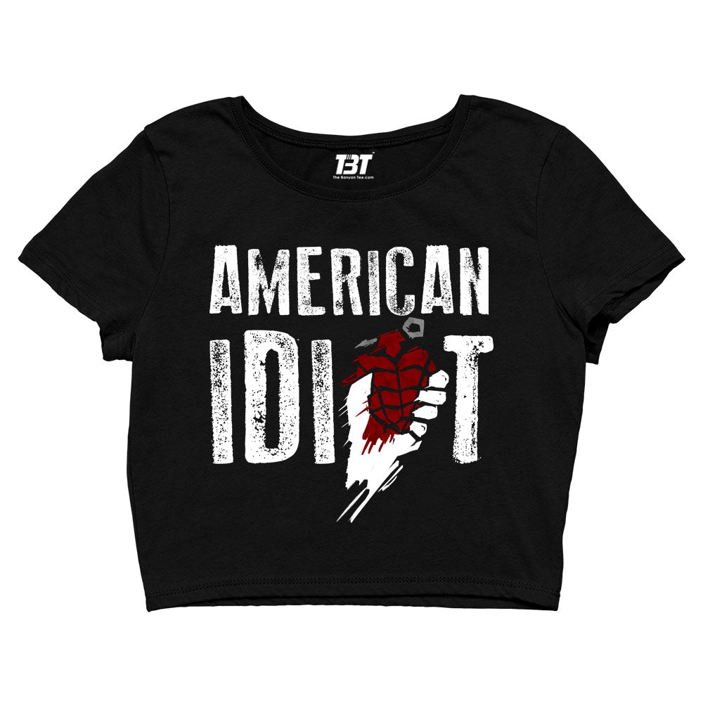 green day american idiot crop top music band buy online united states of america usa the banyan tee tbt men women girls boys unisex black