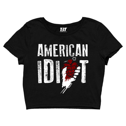 green day american idiot crop top music band buy online united states of america usa the banyan tee tbt men women girls boys unisex black