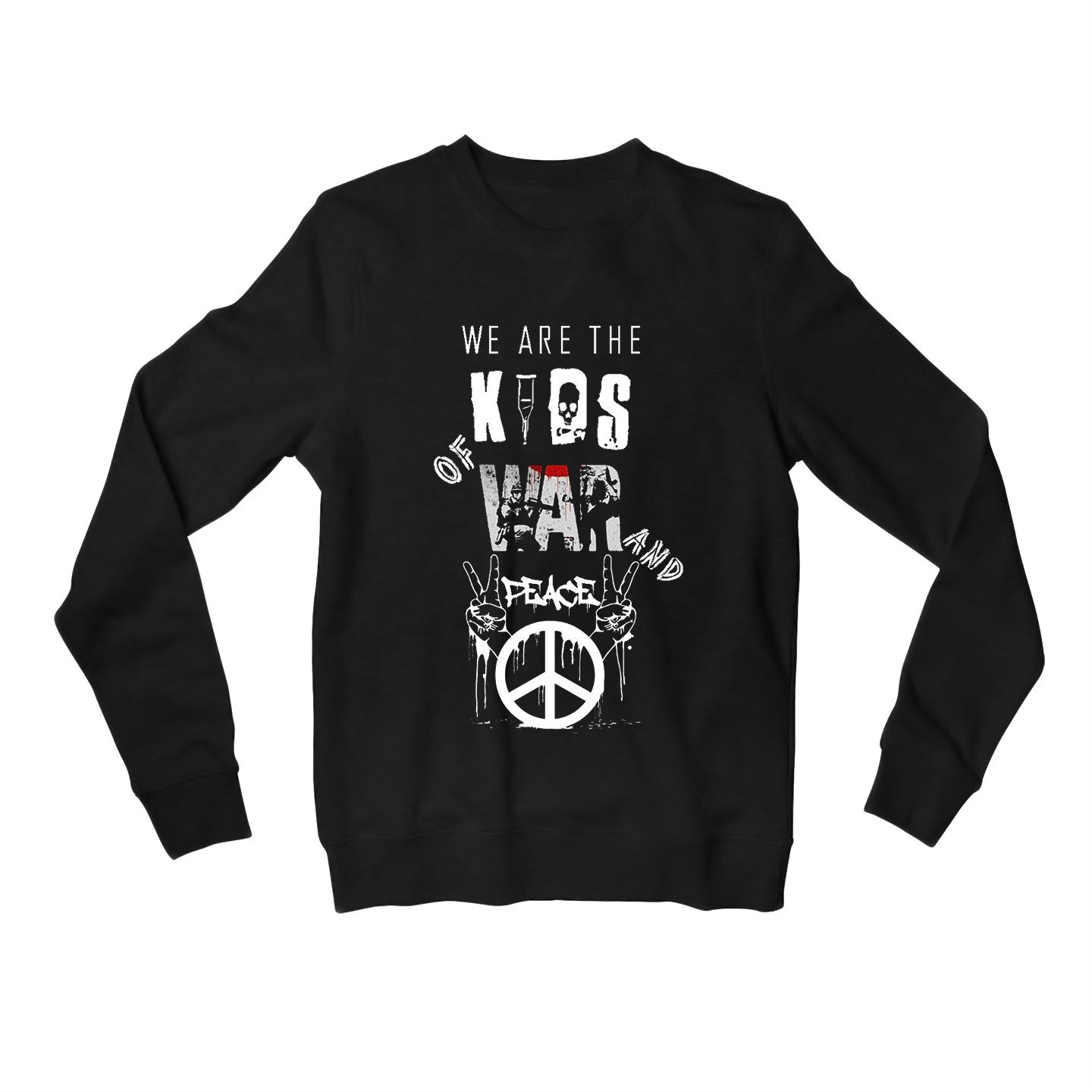 green day kids of war and peace sweatshirt upper winterwear music band buy online united states of america usa the banyan tee tbt men women girls boys unisex black