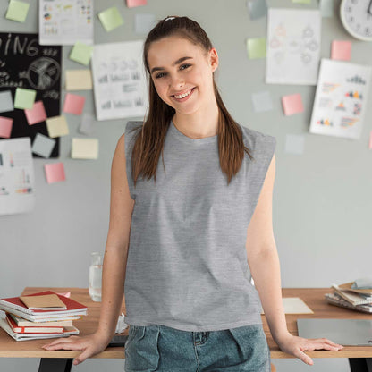 grey gym vest grey melange sleeveless tshirts by the banyan tee cheap gym t shirts united states of america usa vests for men