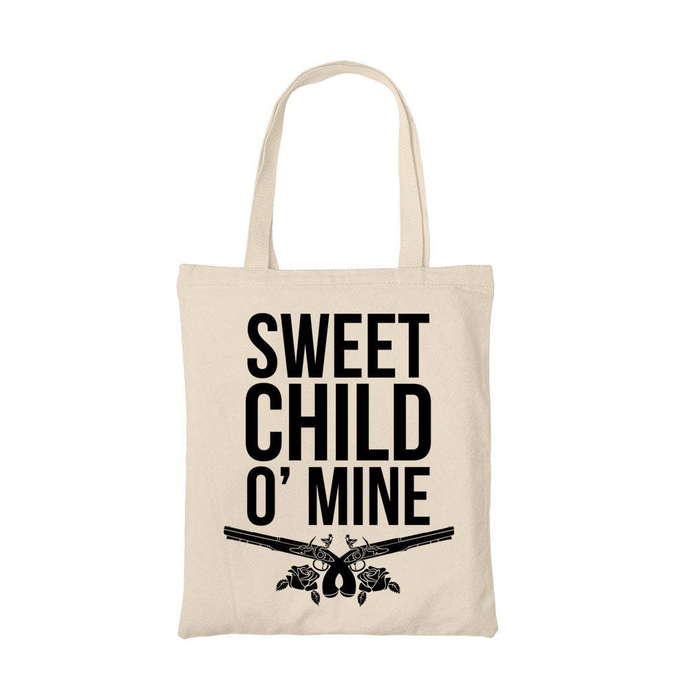 guns n roses sweet child o mine tote bag hand printed cotton women men unisex