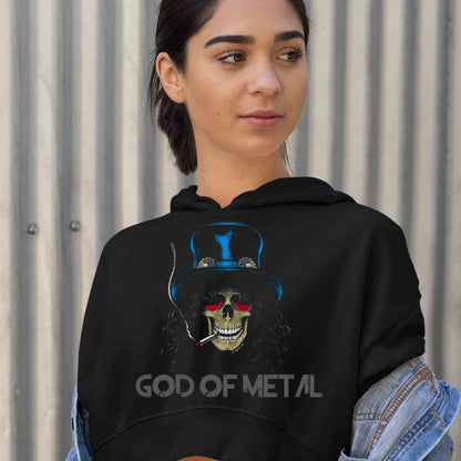 guns n' roses god of metal - slash crop hoodie hooded sweatshirt upper winterwear music band buy online india the banyan tee tbt men women girls boys unisex black