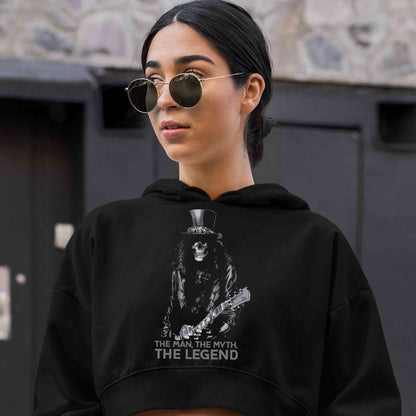 guns n' roses the legend - slash crop hoodie hooded sweatshirt upper winterwear music band buy online india the banyan tee tbt men women girls boys unisex black