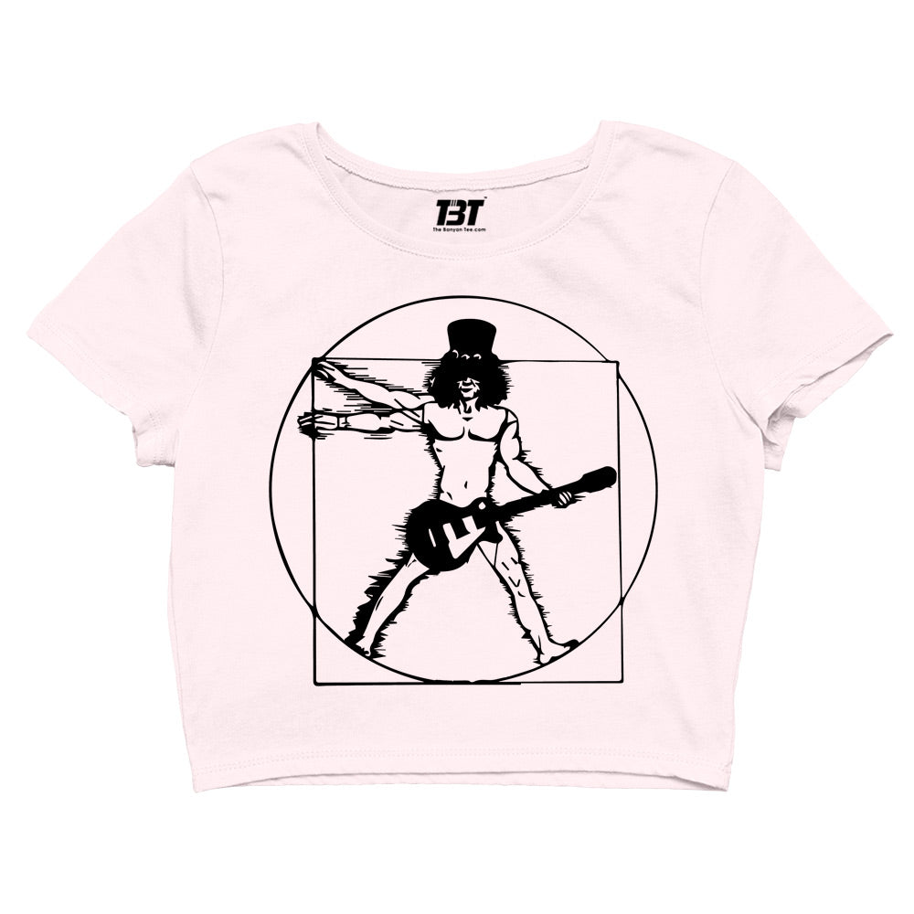 guns n' roses vitruvian guitar man crop top music band buy online united states of america usa the banyan tee tbt men women girls boys unisex black