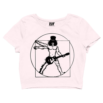 guns n' roses vitruvian guitar man crop top music band buy online united states of america usa the banyan tee tbt men women girls boys unisex black