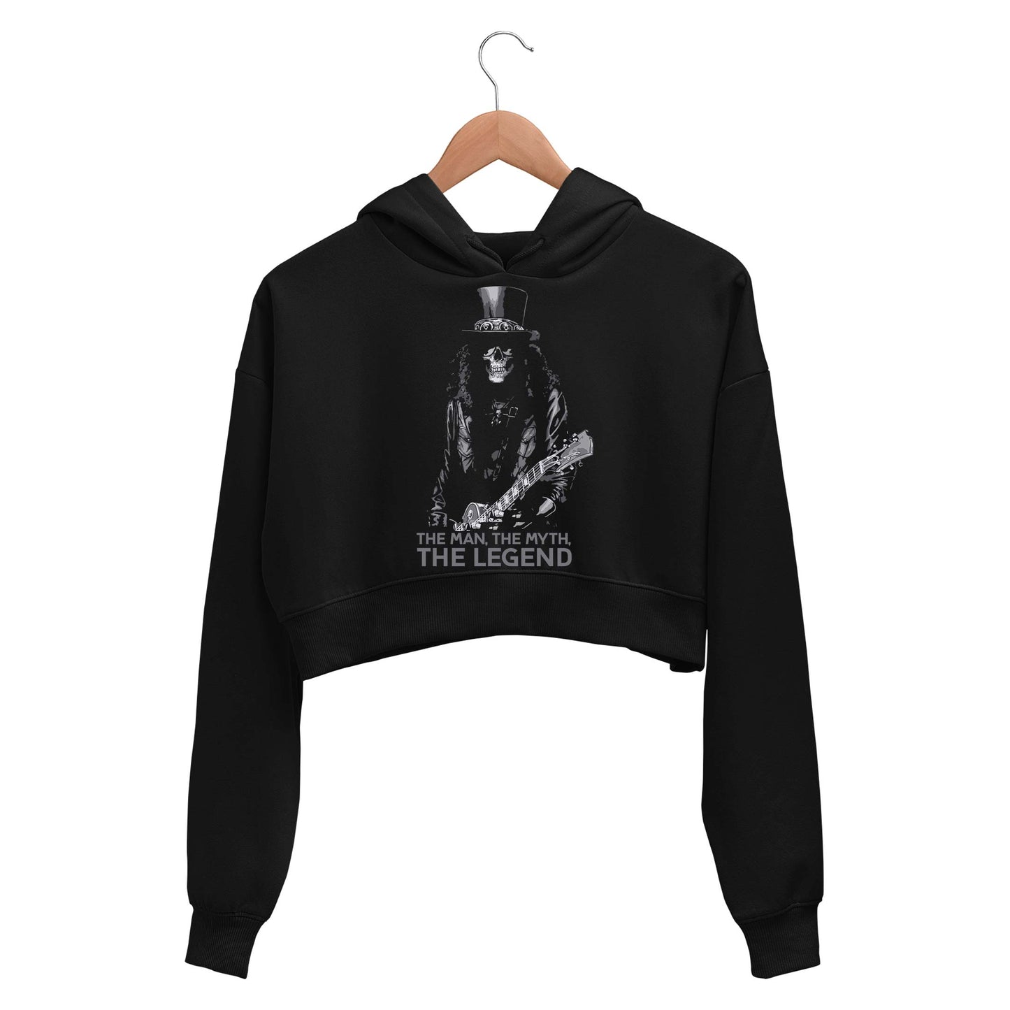 guns n' roses the legend - slash crop hoodie hooded sweatshirt upper winterwear music band buy online india the banyan tee tbt men women girls boys unisex black