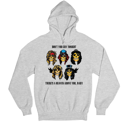 guns n' roses don't cry hoodie hooded sweatshirt winterwear music band buy online usa united states of america the banyan tee tbt men women girls boys unisex gray