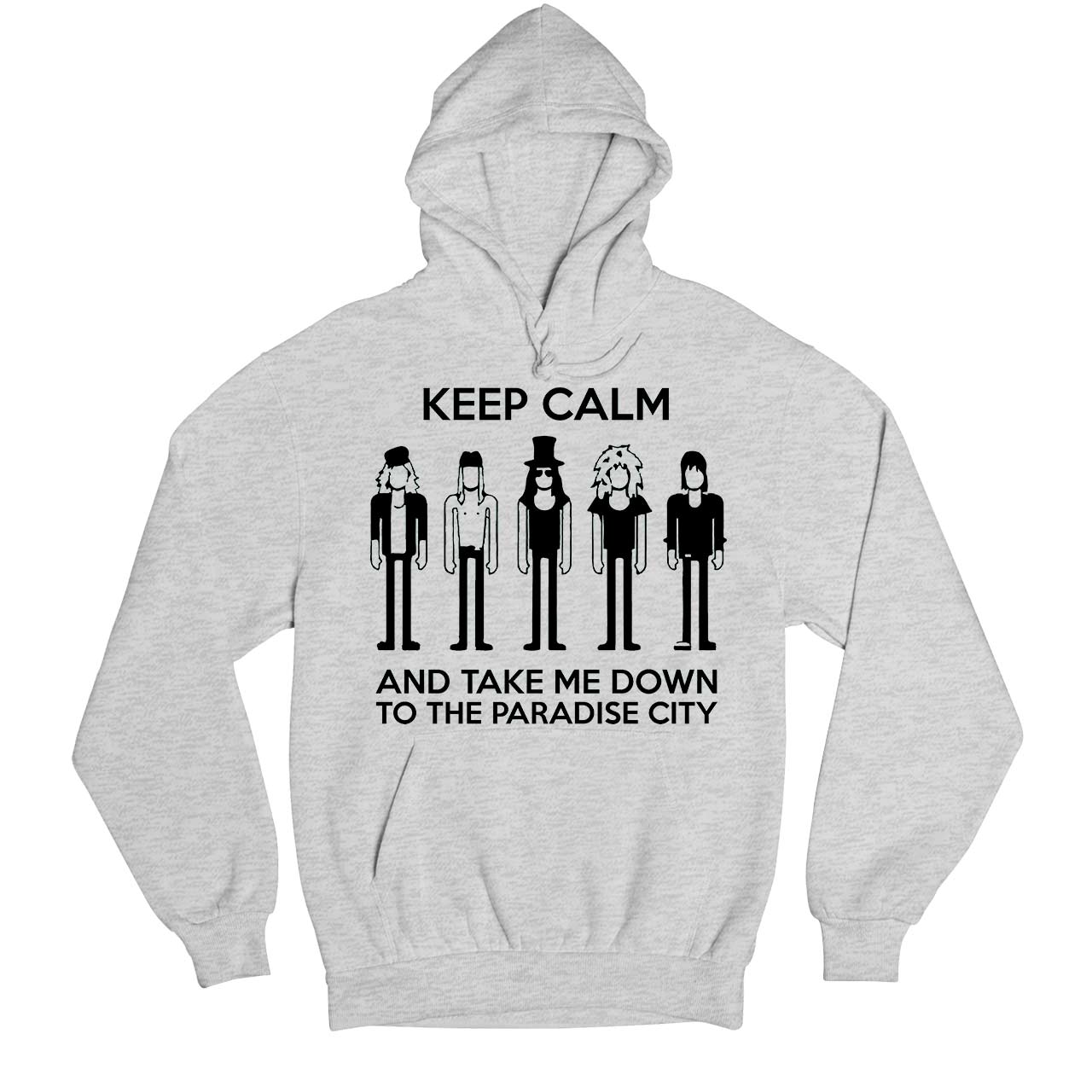 guns n' roses keep calm - paradise city hoodie hooded sweatshirt winterwear music band buy online usa united states of america the banyan tee tbt men women girls boys unisex gray