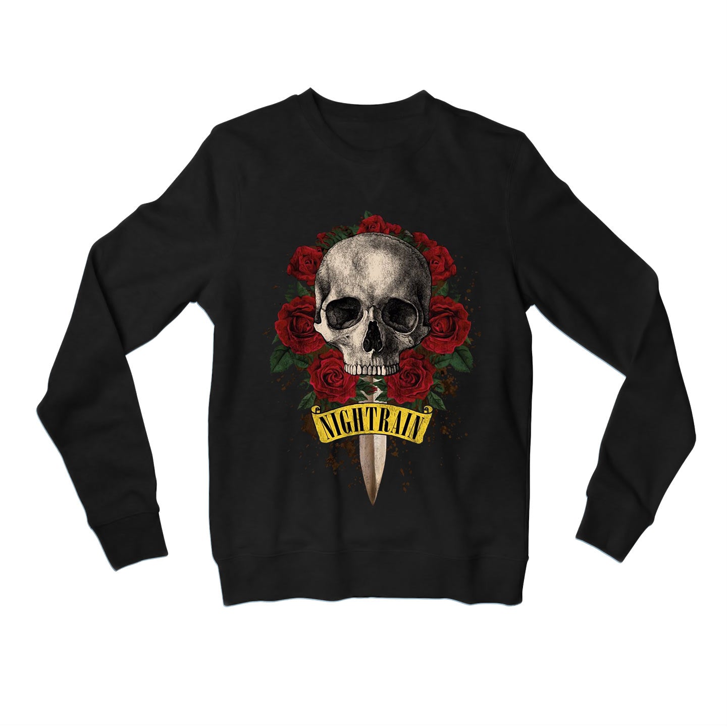 guns n' roses nightrain sweatshirt upper winterwear music band buy online united states of america usa the banyan tee tbt men women girls boys unisex black