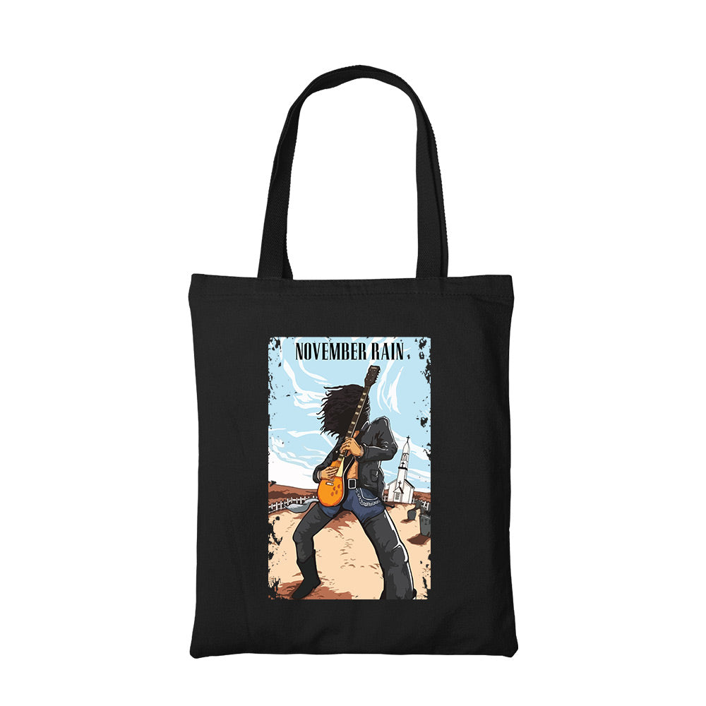 guns n roses november rain tote bag hand printed cotton women men unisex